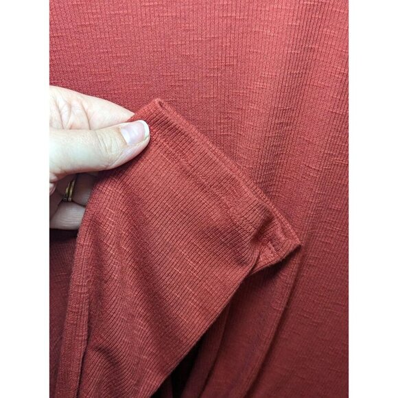 Pink Rose Women's Size Large Burnt Orange Long Sleeve Blouse With Twist Front - Picture 5 of 11